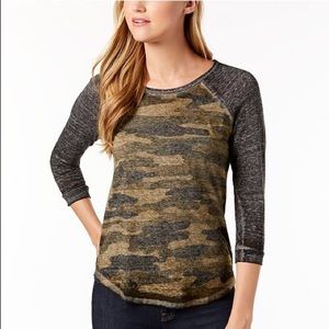 🆕 Lucky Brand Camouflage Varsity Long Sleeve